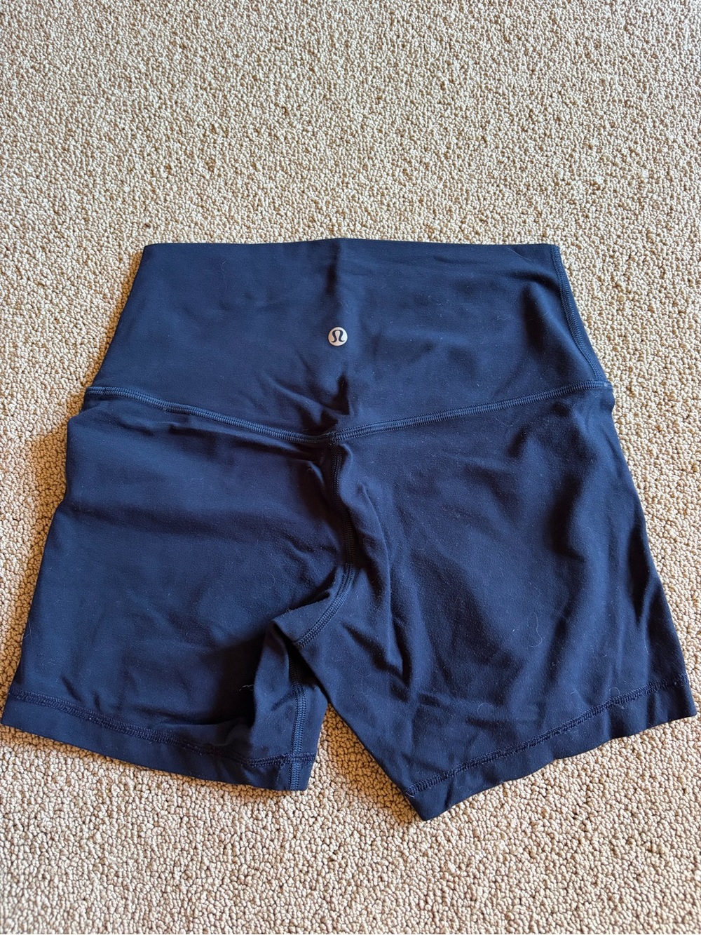 lululemon athletica High-Waist Navy Compression Shorts 6” inseam - Picture 2 of 2